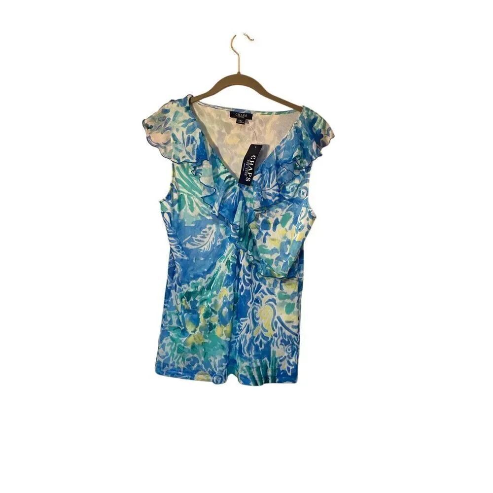 NWT chaps women’s, colorful, sleeveless blouse, size large